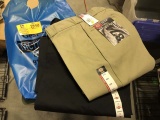 Two Pair of Dickies Work Pants, 32x34, Black and Khaki