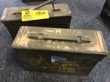 Two Military Cartridge Boxes, Metal, Holds 200 Cartridges 7.62mm Each