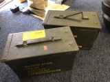 Two Military Cartridge Boxes, Metal, Holds 100 Cartridges 50 Caliber Each