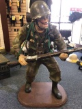 US Army Soldier Statue, Dressed in Field Gear for Combat, 38