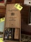 Joseph Brouhin Wooden Wine Box filled with Wine Corks, Collection of European Champagne Tops, and Tw