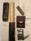 Vintage Slide Rule in Leather Case, Vintage Pocket Square, and Nature Company Multi Tool