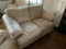 Leather Loveseat, Beige/Cream Colored (matches Lots #1016 and #1017), 69