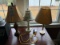Group of 3 table lamps:  stone base 22