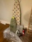 Group--Regular size ironing board plus table connect ironing board; shelf dividers, electric iron, f