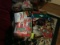 Large group of Christmas gift bags, ribbon and large ornament--majority never used