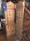 Heavily Carved Wooden Indonesian Style Two Panel Room Divider, 6' tall x 20