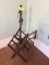 Antique floor lamp with skeiner for rolling yarn, 58