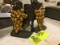 Pair of Gold Grape Themed Metal Bookends, 7