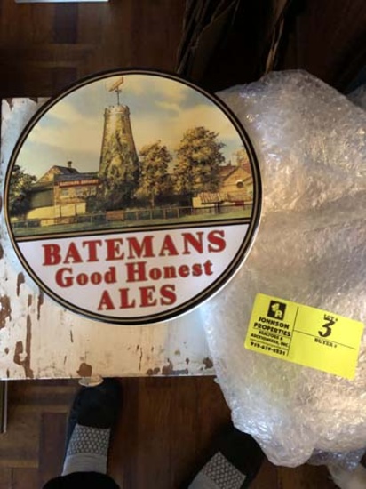 Full Color Round Granite "Batemans Good Honest Ales" Plaque, 10" diameter