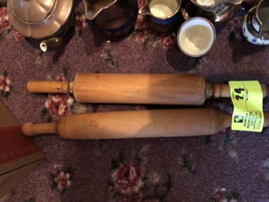 Two Vintage Rolling Pins; 18" long each