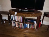 Oval Bookcase/TV Stand, Inlayed, 48