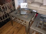 Metal and Glass Lamp Table/End Table (matches Lot #1013), 26