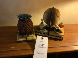 Two Sets of Bookends (one is Pineapple, and one is Globe and Books)