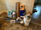 Group of Home Improvement Items; includes Paint, Sponges, Brass Door Knocker, etc.