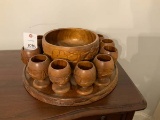 Unusual wood punch bowl 9.5