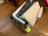 Large box of place mats, table covers, etc.