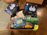 Large box lot of light bulbs, assorted sizes by Reveal, Great Value, bug lights, lamp bulbs, etc.