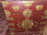 Antique Chinese Locking Chest, Five Drawers, Brass Embellishments, 21