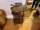 Telephone table, oval w/shelf for telephone book and a small drawer, 31