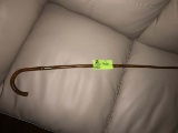 Antique Walking cane, advertising piece; can not make out all the words imprinted on cane