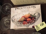 Two Vintage Glass Citrus Juicers and Presentations Collection Crystal Oval Fruit Bowl