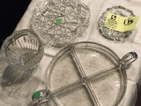 Cut Glass Collection; includes Three Assorted Candy Dishes and One Crudite