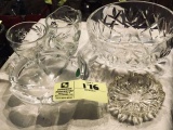 Cut Glass Sugar Bowl and Creamer, Lead Crystal Bowl (10