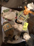 Novelty Pig Items; includes Pig Welcome, Pig Wine Master, Pig Tea Pot, Small Pig Platter, Three Smal