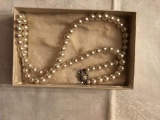 Vintage Ladies' Pearl Necklace Strand with Clasp, 24