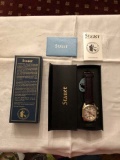 New in Box Stauer Men's Watch, Leather Band, Water Resistant