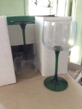 Group of 6 crystal stemware glasses, 9 1/4 oz. wine glasses by Hock Wine