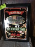 Framed advertising mirror for Genesee 12 Horse Ale, 23