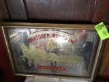 Framed advertising mirror for Anheuser Busch Budweiser, 26