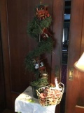Holiday tree w/ 2 toy trains, 6