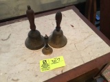 Group of 3 antique brass bells, 8