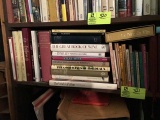 Shelf of wine reference books, approximately 40 books