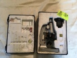 Tasco 1200X Microscope with Case, 9x9x6, (case has broken lid)