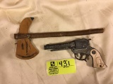 Toy Tomahawk from Blowing Rock, NC and Toy Cap Pistol