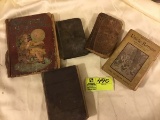 Five Antique Hardbound Books; includes 