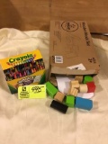 KidKraft Wooden Block Set and Crayola Crayons, 64 Count Boxed Set