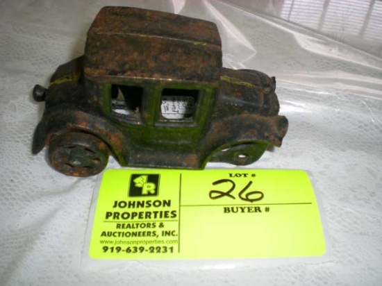 Cast model T, missing front axle & wheels, 5” x 2 1/2" x 2"