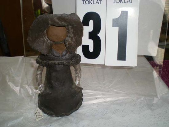 Pottery doll, 8"t x 4"base