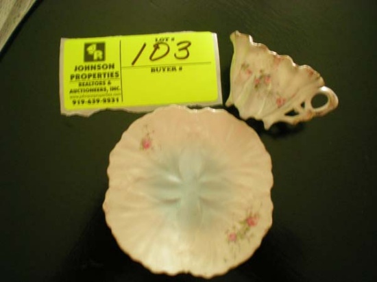 Miniature rose cup server set, 4" saucer , 1-12" cup