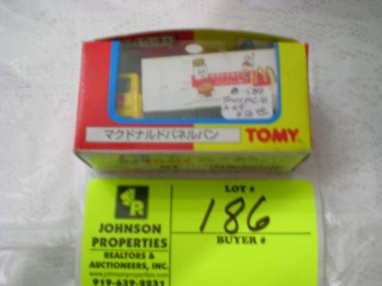 Tomy Mcdonald truck, A-04, 1997, 3 1/2" x1 3/4" x 1 1/2"