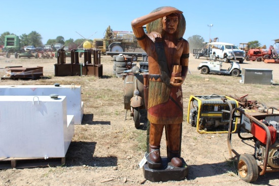 WOODEN INDIAN STATUE