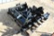3 SMALL MINI X BUCKETS 1 POWER AUGER, 1 CLAMP, 1 BRUSH RAKE