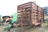 12FT BUMPER PULL STOCK TRAILER W/RAMP (NO TITLE)