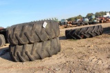 18.4X34 TIRE AND 2 18.8X28 TIRES AND WHEELS