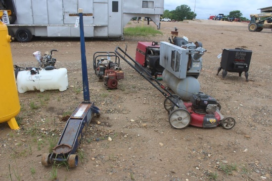 FLOOR JACK AND PUSH MOWER